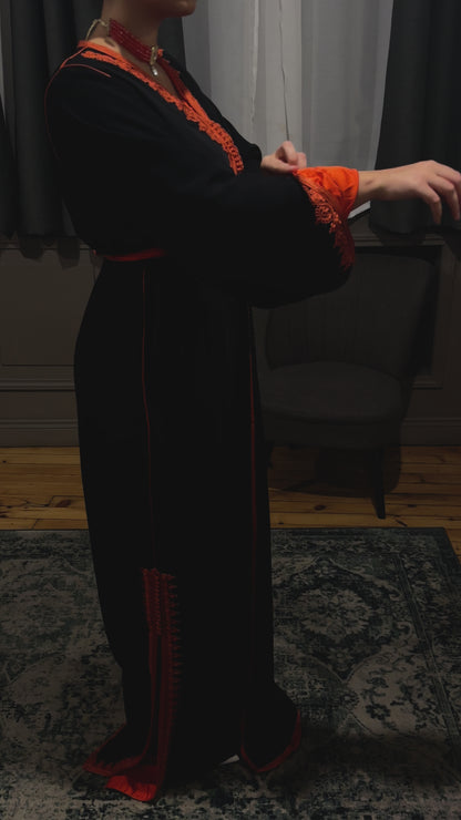 CAFTAN NOIR/ORANGE